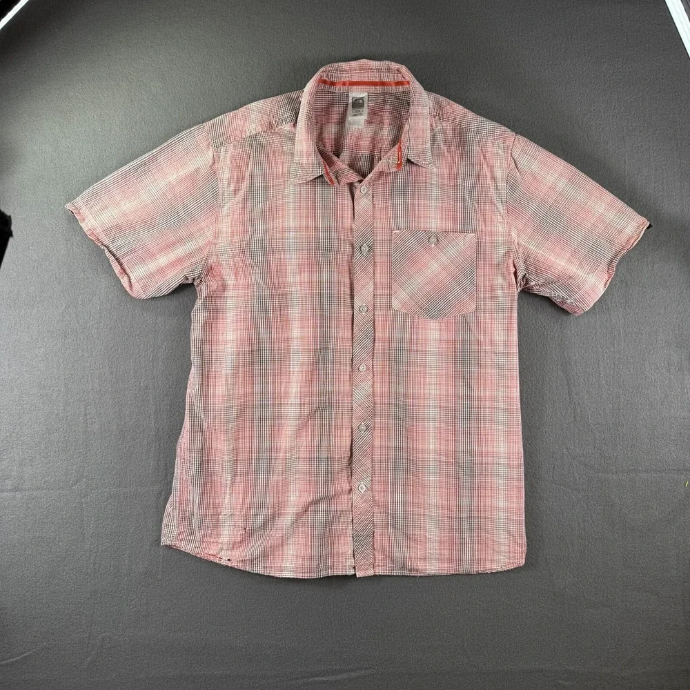 The‎ North Face Shirt Men XL Orange Gorpcore Trail Cargo Tech Short Sleeve
